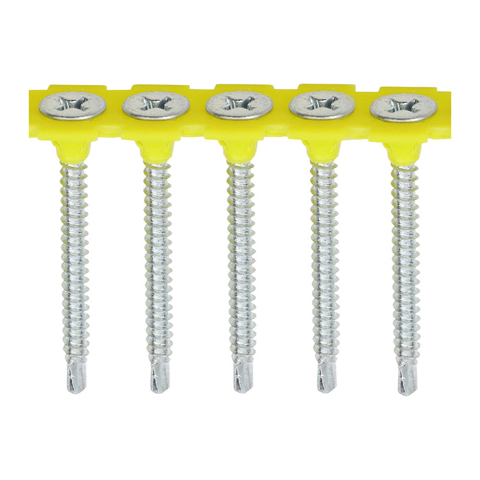 Collated Drywall Screws - PH - Bugle - Self Tapping Thread - Self Drilling - Zinc