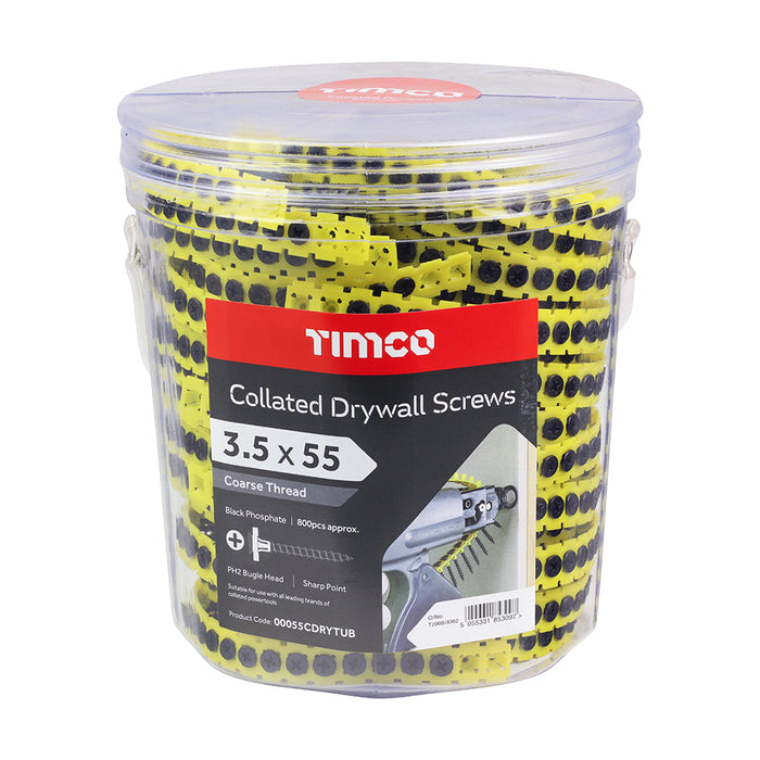 Collated Drywall Screws - PH - Bugle - Coarse Thread - Black