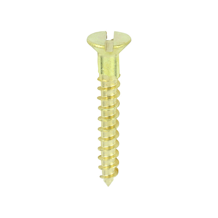 Solid Brass Timber Screws - SLOT - Countersunk