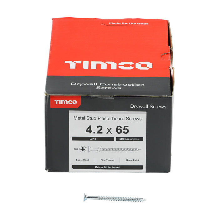 Drywall Screws - PH - Bugle - Fine Thread - Zinc