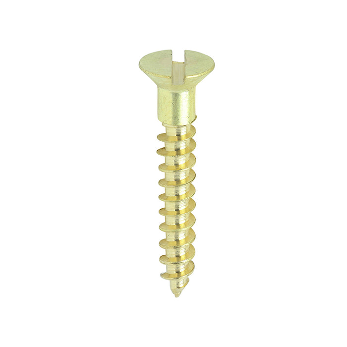 Solid Brass Timber Screws - SLOT - Countersunk