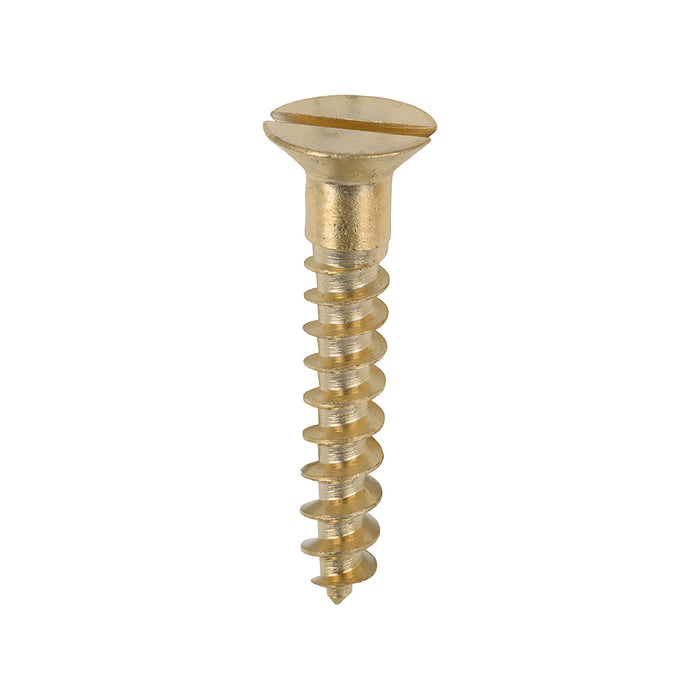 Solid Brass Timber Screws - SLOT - Countersunk
