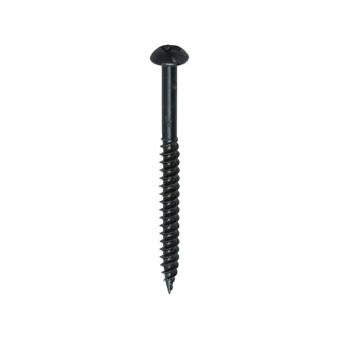 Blackjax Woodscrews - PZ - Round - Black Organic