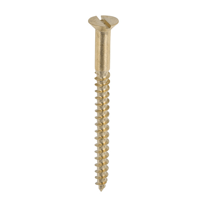Solid Brass Timber Screws - SLOT - Countersunk