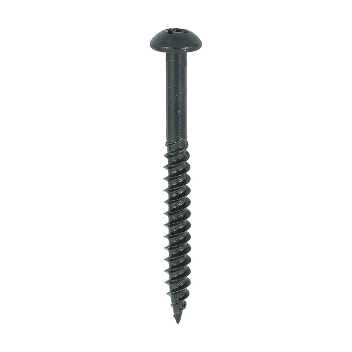 Blackjax Woodscrews - PZ - Round - Black Organic