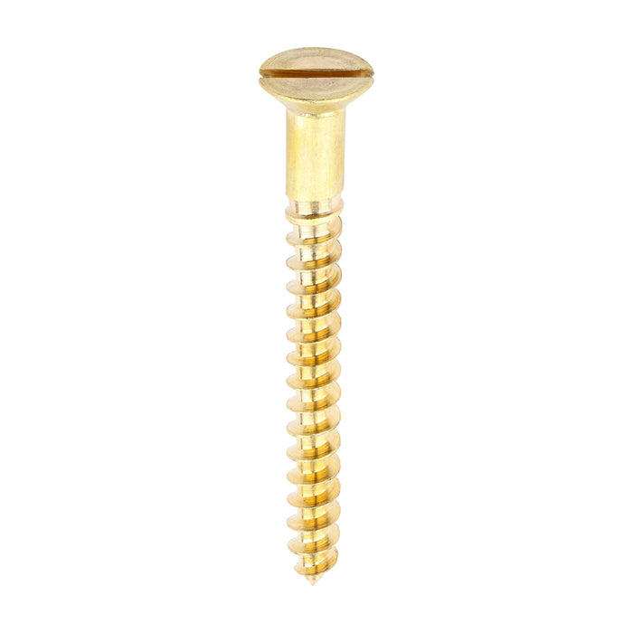 Solid Brass Timber Screws - SLOT - Countersunk