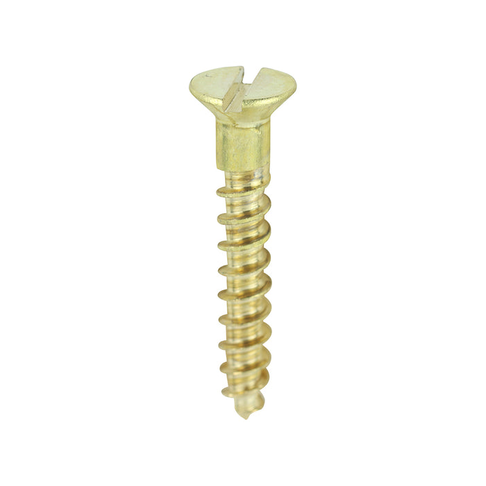 Solid Brass Timber Screws - SLOT - Countersunk
