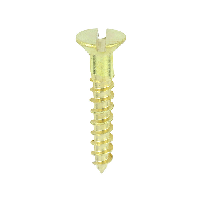 Solid Brass Timber Screws - SLOT - Countersunk