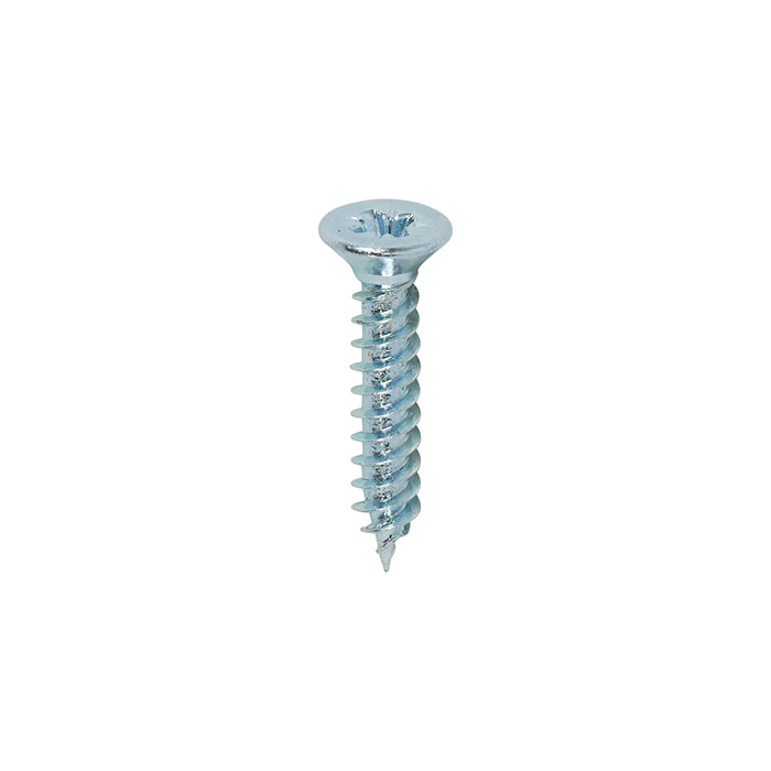 Twin-Threaded Woodscrews - PZ - Double Countersunk - Zinc