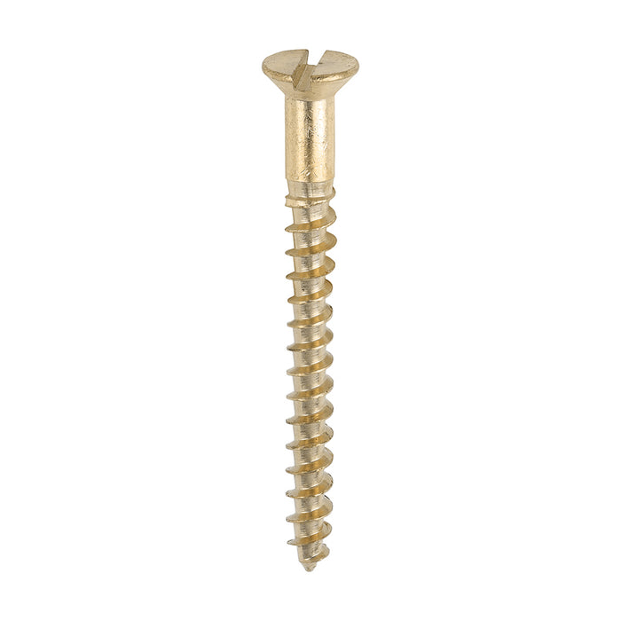 Solid Brass Timber Screws - SLOT - Countersunk