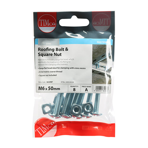 Roofing Bolts & Square Nuts - Zinc