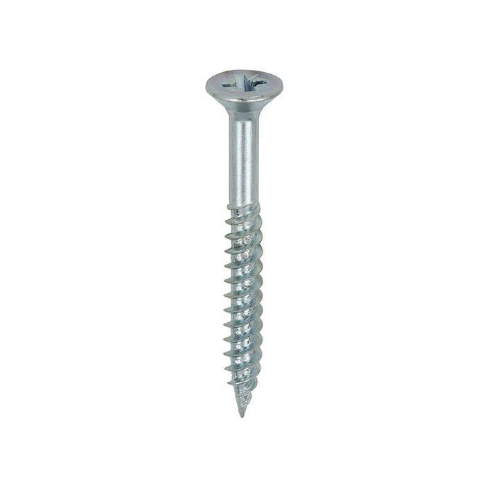 Twin-Threaded Woodscrews - PZ - Double Countersunk - Zinc