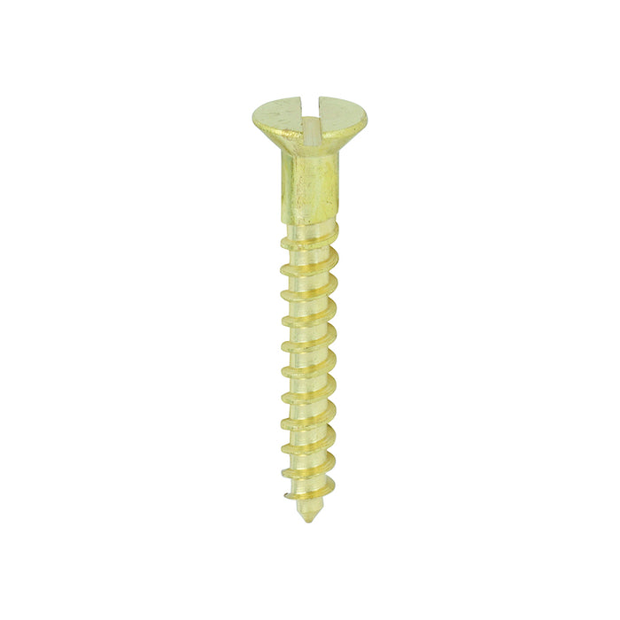 Solid Brass Timber Screws - SLOT - Countersunk