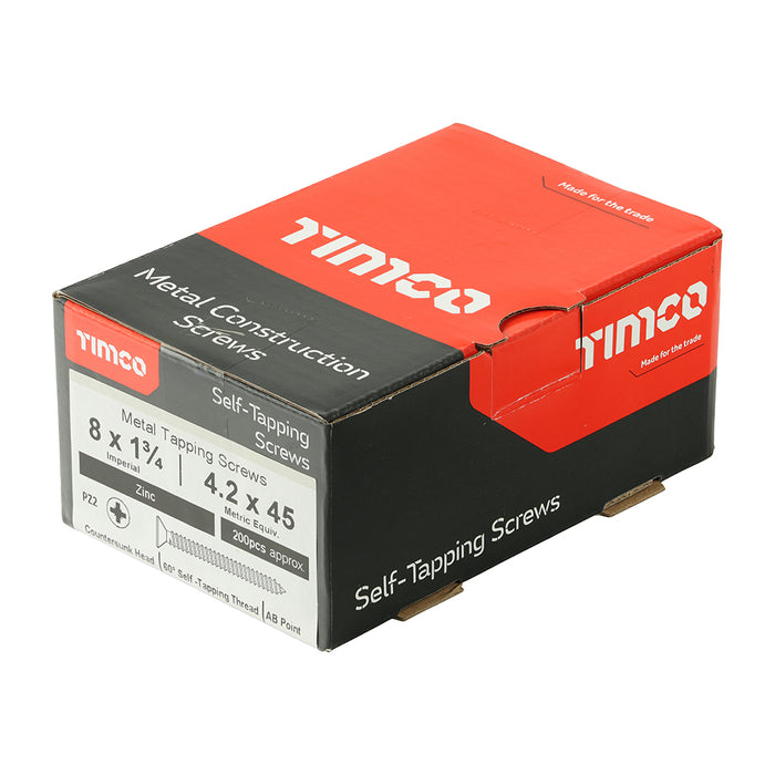 Self-Tapping Screws - PZ - Countersunk - Zinc