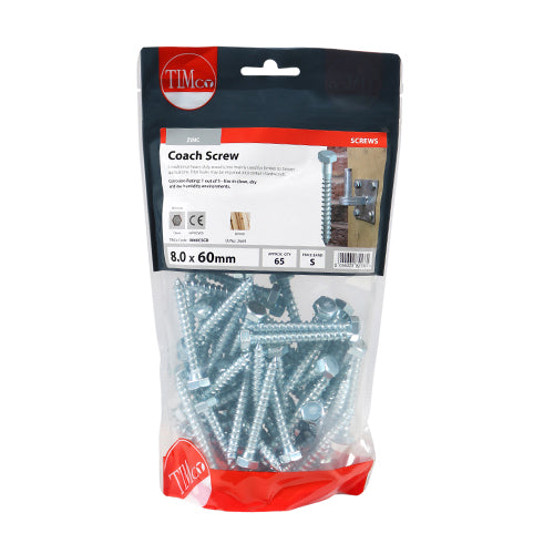 Coach Screws - Hex - Zinc