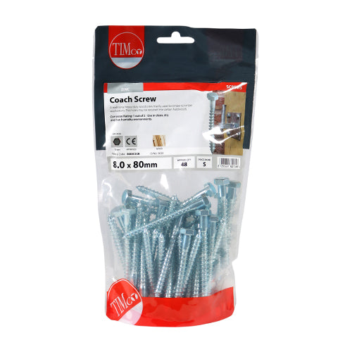 Coach Screws - Hex - Zinc