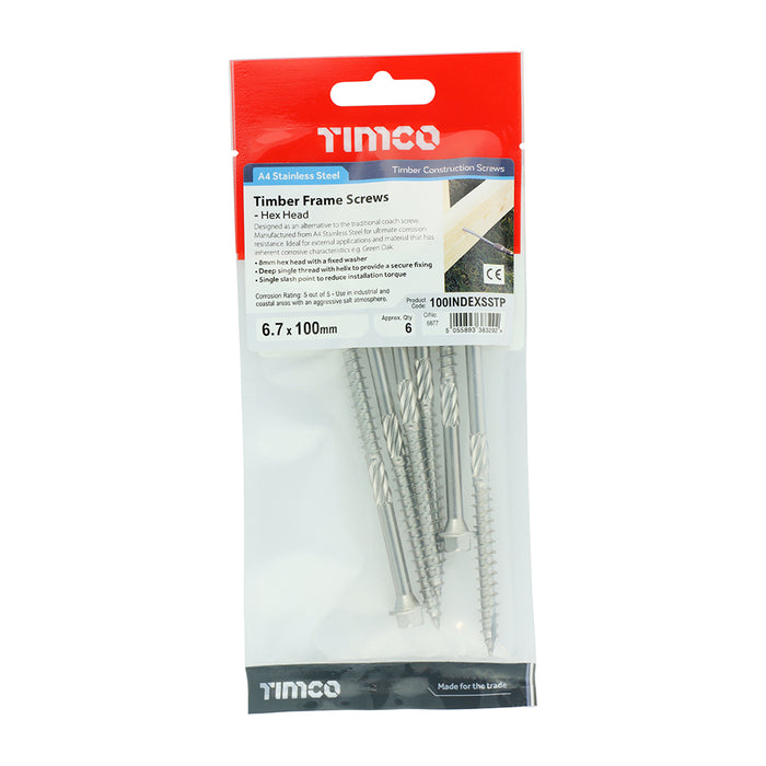 Timber Screws - Hex - Stainless Steel