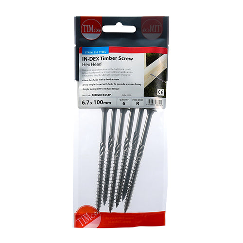 Timber Screws - Hex - Stainless Steel