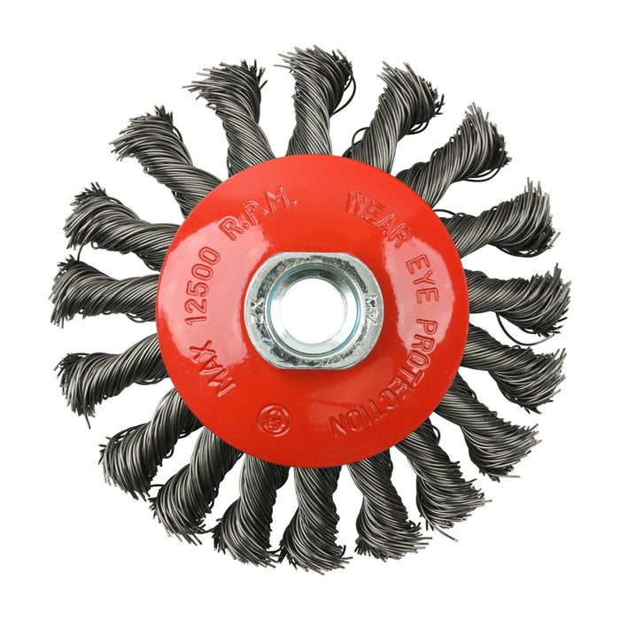 Angle Grinder Bevel Brush - Twisted Knot Steel Wire