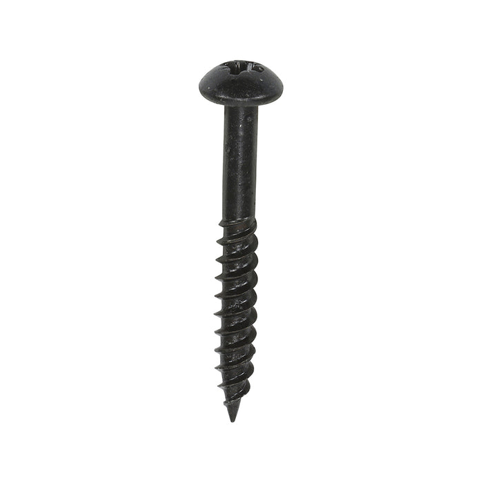 Blackjax Woodscrews - PZ - Round - Black Organic