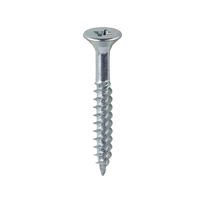 Twin-Threaded Woodscrews - PZ - Double Countersunk - Zinc