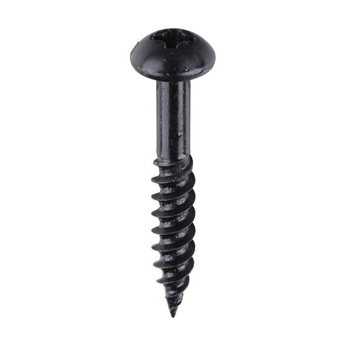 Blackjax Woodscrews - PZ - Round - Black Organic