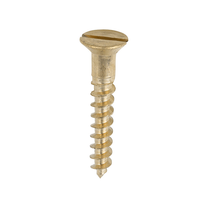 Solid Brass Timber Screws - SLOT - Countersunk