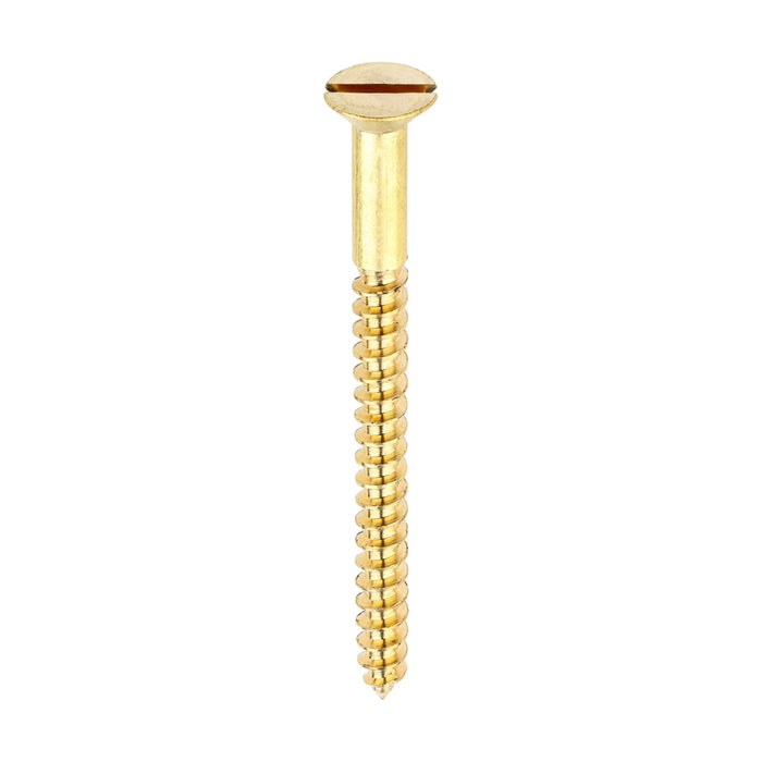 Solid Brass Timber Screws - SLOT - Countersunk