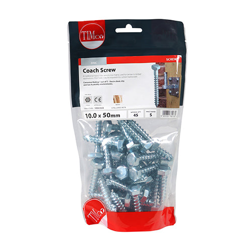 Coach Screws - Hex - Zinc