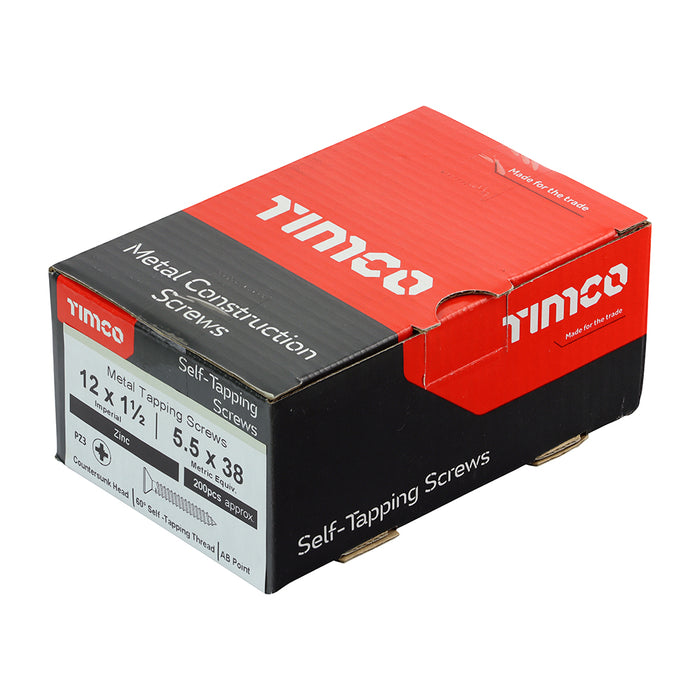 Metal Tapping Screws - PZ - Countersunk - Self-Tapping - Zinc