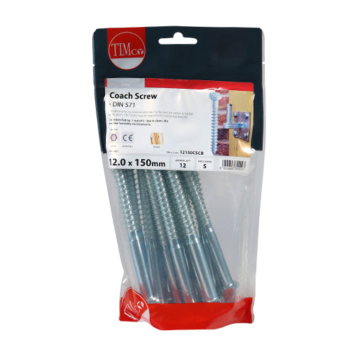 Coach Screws - Hex - Zinc