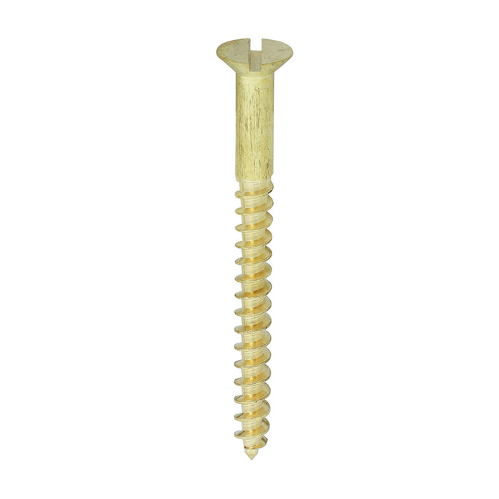 Solid Brass Timber Screws - SLOT - Countersunk