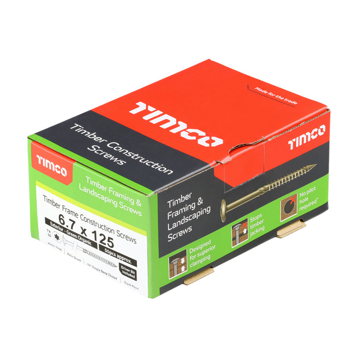 Timber Frame Construction & Landscaping Screws - Wafer - Exterior - Green Organic