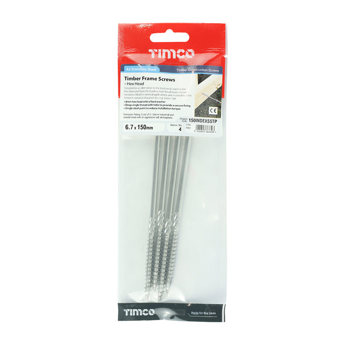 Timber Screws - Hex - Stainless Steel