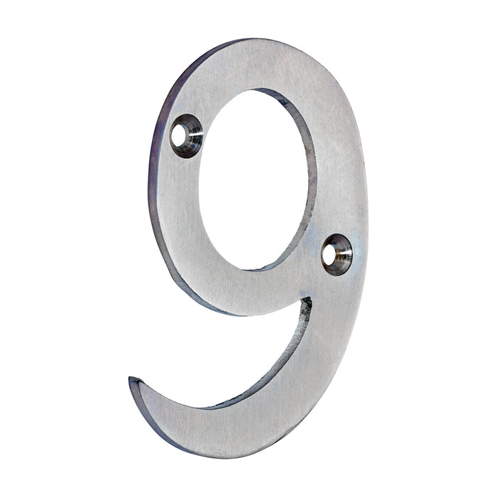 Door Numeral 9 - Satin Chrome