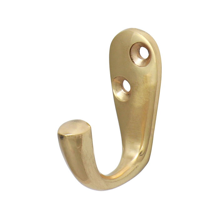 Single Robe Hook - Polished Brass