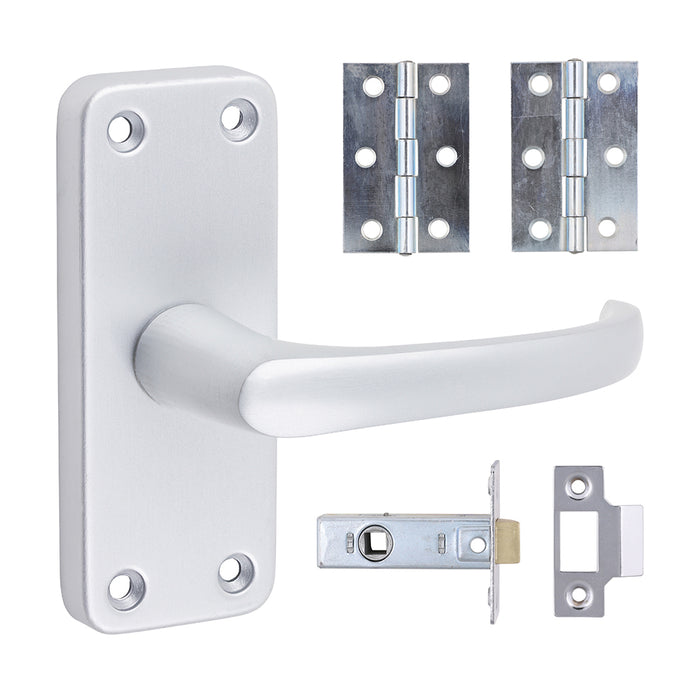 Contractors Lever Latch Door Pack - Satin Anodised Aluminium