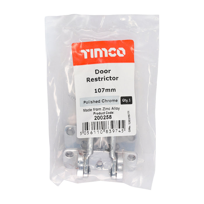 Door Restrictor - Polished Chrome