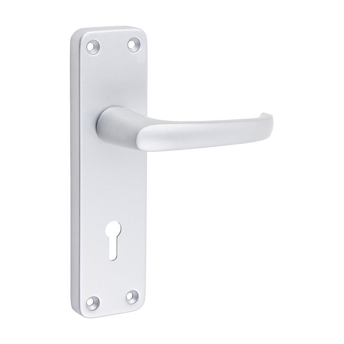 Contractors Lever Lock Handles - Satin Anodised Aluminium