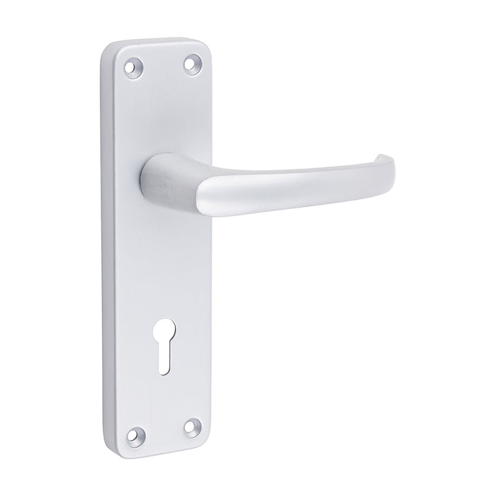 Contractors Lever Lock Handles - Satin Anodised Aluminium