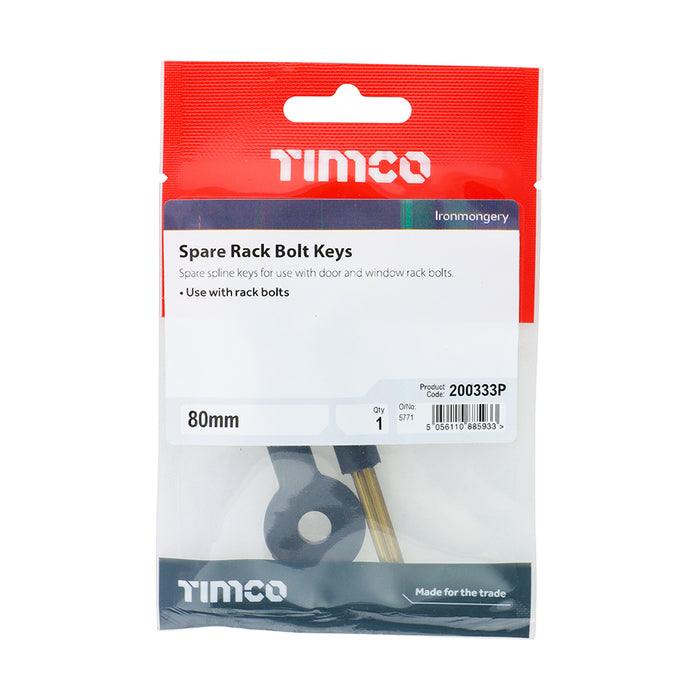 Spare Rack Bolt Keys