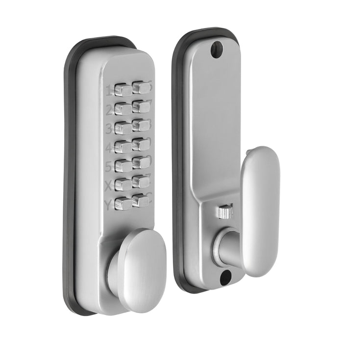 Push Button Digital Lock - Satin Chrome