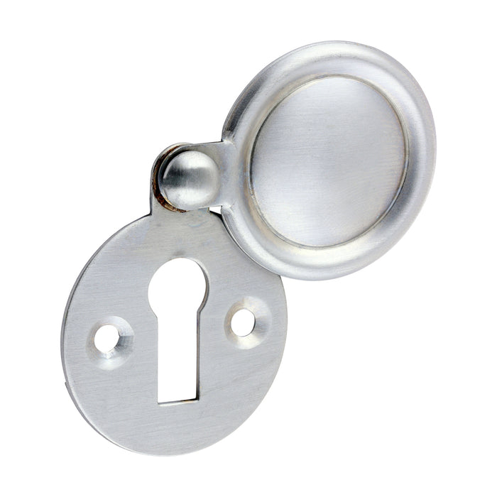 Pair of Traditional Pattern Escutcheon - Satin Chrome