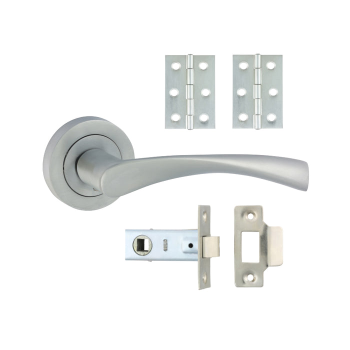 Edleston Lever On Rose Door Pack - Satin Chrome