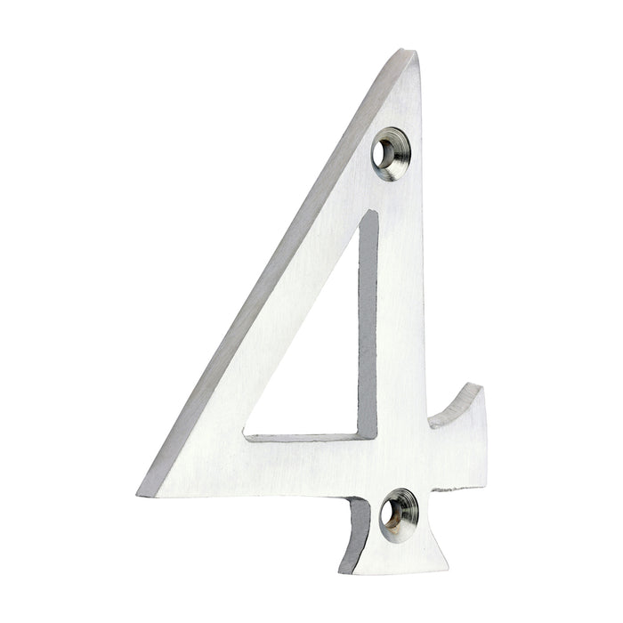 Door Numeral 4 - Satin Chrome