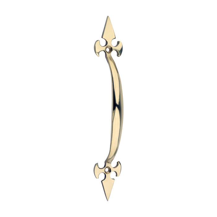 Fleur De Lys Pull Handle - Polished Brass