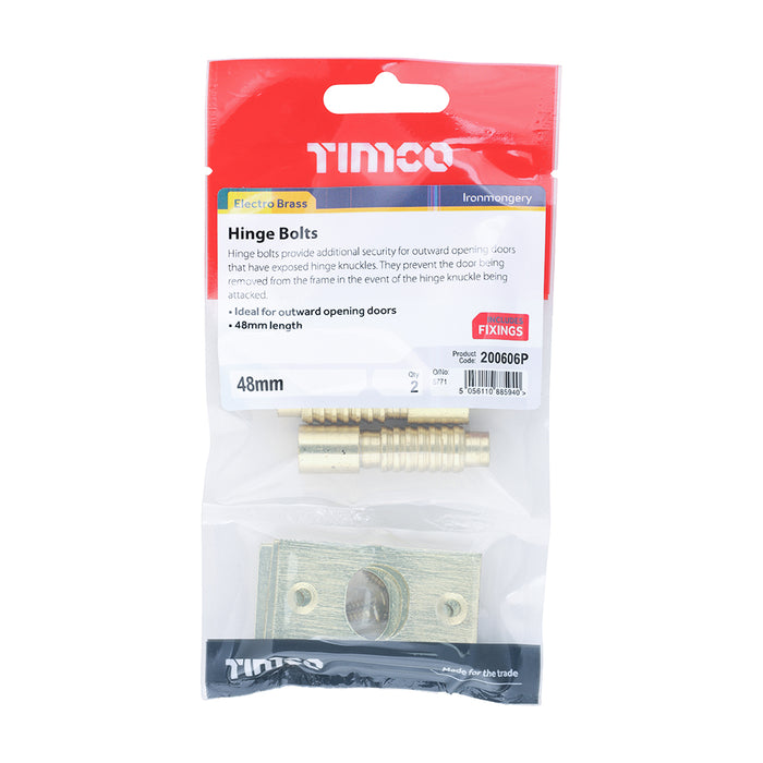 Hinge Bolts - Electro Brass