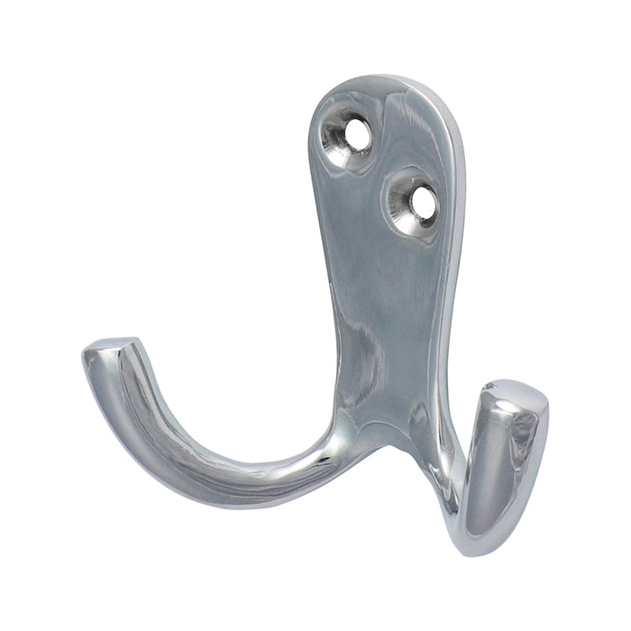 Double Robe Hook - Polished Chrome