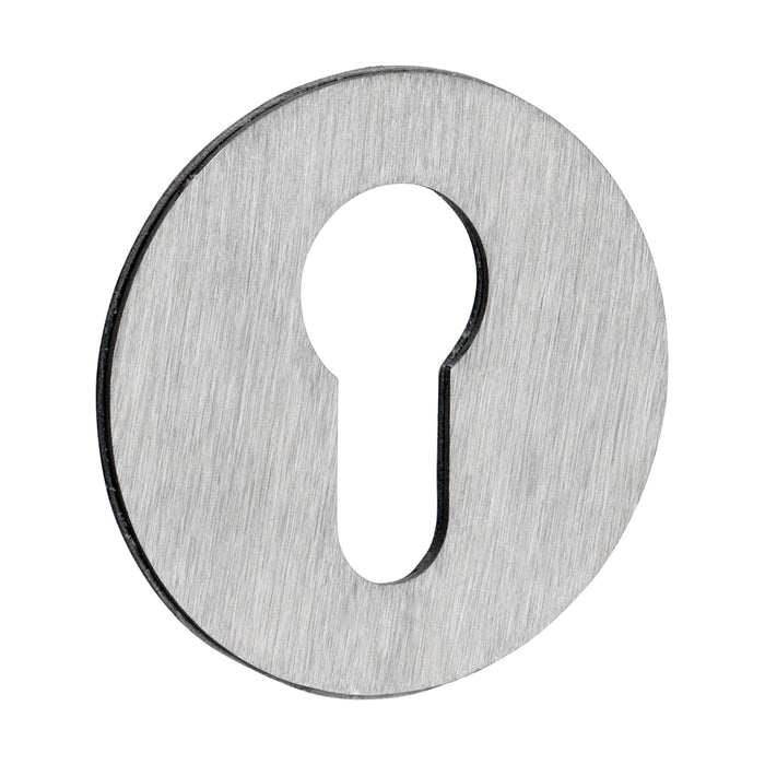 Euro Profile Self-Adhesive Escutcheon - Round - Satin Stainless Steel