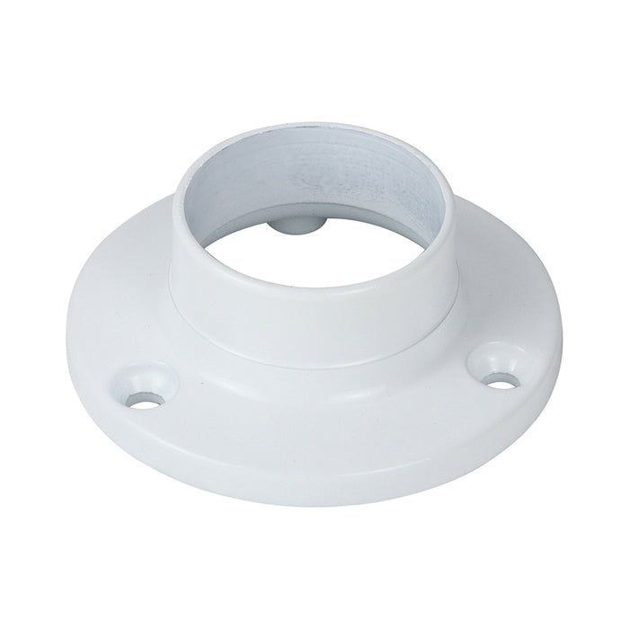 End Socket - For Round Tube - White